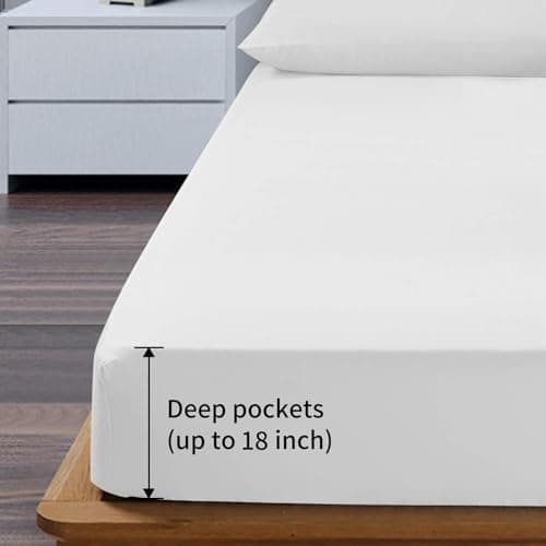 EaseHome White Full Size Bed Sheet Set -Deep Pocket to 18 inches Mattress 4 Piece - Premium Bedding Sheets & Pillowcases Collection - Extra Soft