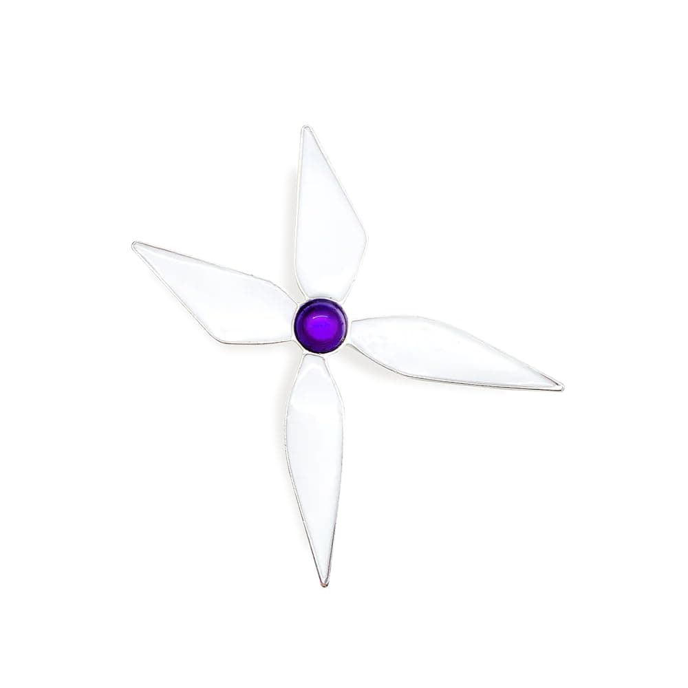 Miraculous Ladybug - Hawk Moth Brooch, Purple Gemstone, Zinc Alloy