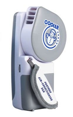 Mini Handheld Air Conditioner Cooling Fan, Powered By Batteries or USB - For Sports, Hiking, Camping, Airplanes, Etc. -By Shiningtek (Gray)