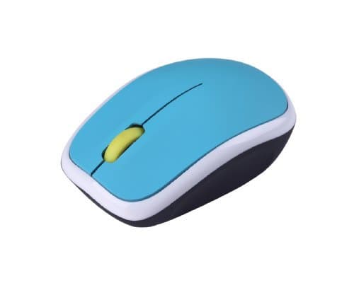 Kinobo - USB 2.0 Wireless Mouse 2.4GhZ With Silent Click and Nano Receiver - Ideal for Laptop - Blue & White