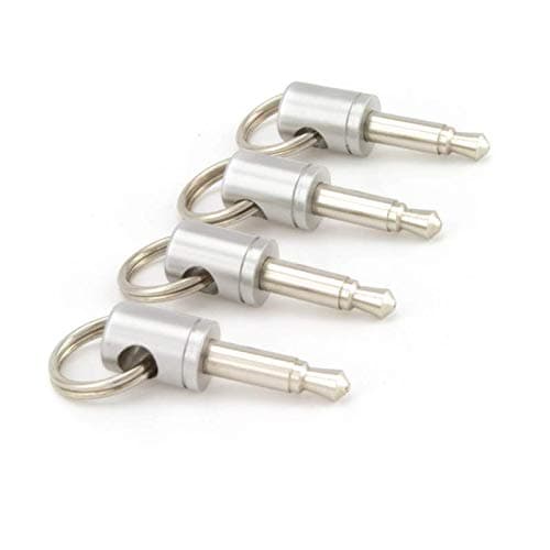 Dongle Dangler Headphone Adapter Keychain – Compatible with iPhone 7/7 Plus/8/8 Plus/X/XR/XS/XS Max/11/11 Pro, Note 10, and Pixel – Holds Your Cable on Your Keychain (Silver 4-Pack)