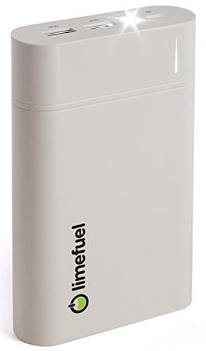 USB External Battery Pack 18000mAh 5V/4.2A (White Limefuel Blast L180X) Charger with Flashlight for iPad Air, Mini, iPhone 5S, 5C, 5, 4S, Galaxy S5, S4, S3, Note 3, Nexus 4, 5, 7, 10, HTC One, One 2 (M8), Motorola Droid, LG G2, G3, MOTO X, G, E