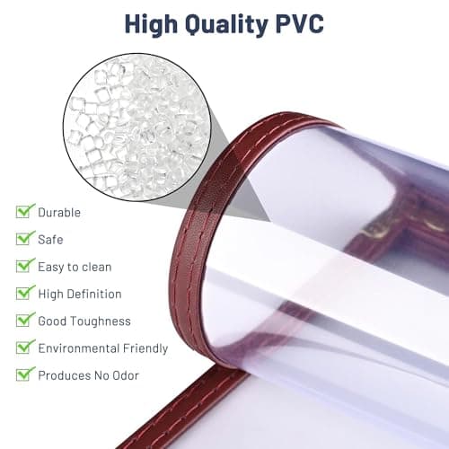 WeChef 30 Pack Restaurant Menu Covers Red 8.5x14" Double Stitched 2 Pages 4 Views PVC Transparent Restaurant Menu Holder Book Cafe Hotel Bar Burgundy