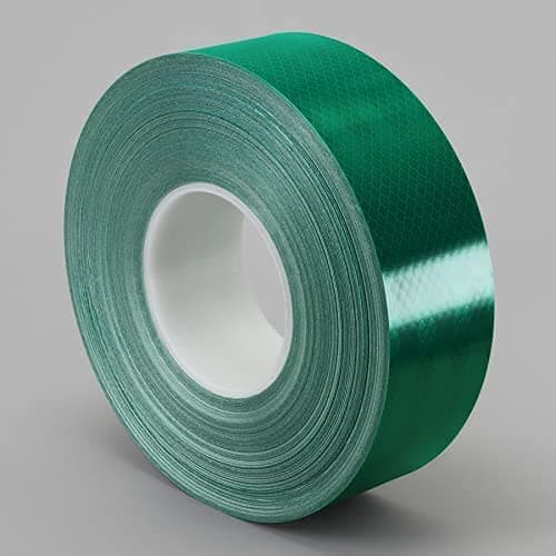 GlowTail 2 Inch (50.8 mm) X 5 Meter (16 Feet) High Intensity Water Proof Conspicuity Warning Reflective Radium Conspicuity Tape Sticker Green