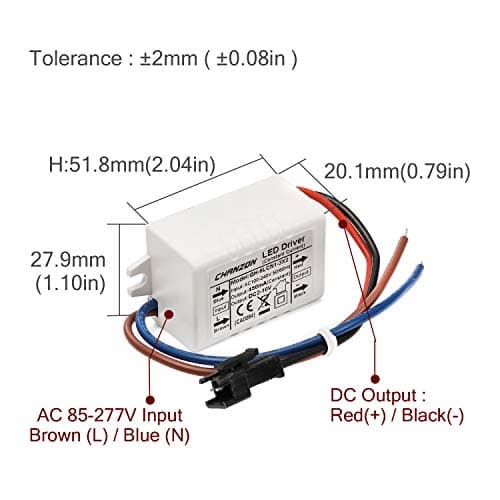 Chanzon LED Driver 450mA (Constant Current Output) 2V-10V (Input 100-240V AC-DC) (1-3) x2W Power Supply 450 mA Lighting Transformer Drivers for High Power COB Light Lamp Bulb (Plastic Case)