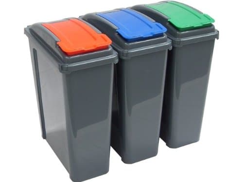 Waste Recycle Bins - Pack of 3