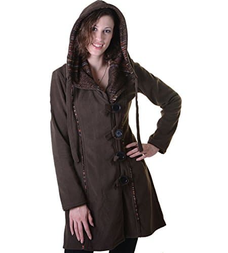Kunst und Magie Women's Patchwork Fleece Coat Boho Jacket
