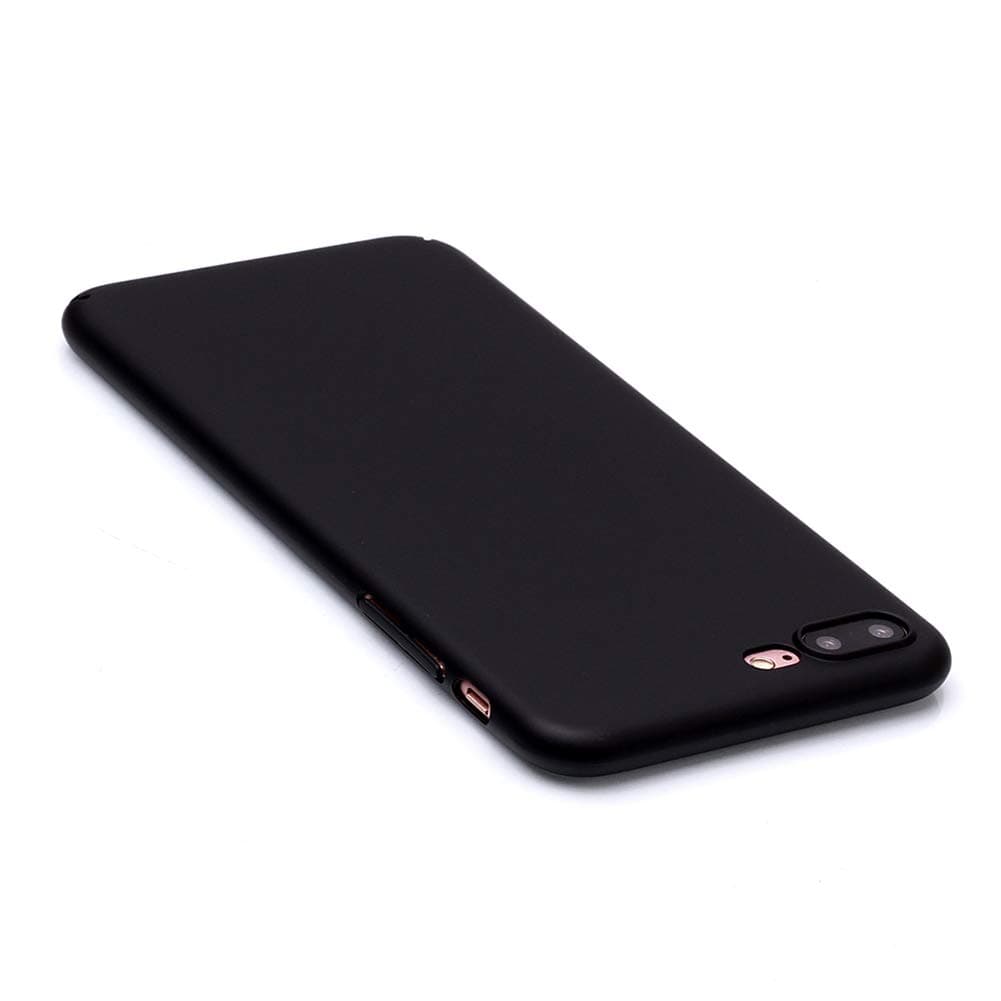 Slim iPhone 7 8 Plus Thin Case 5.5 Inch Hard Anti-Scratch Skin Ultra Lightweight Simple 8Plus 7Plus Minimal Cover (Black)