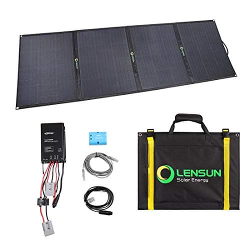 Lensun 200W (5x40W) 12V ETFE Black Folding Solar Panel Kit with Waterproof MPPT Solar Controller and Bluetooth wire, Charge for lead-acid and lithium batteries.Perfect for Camping,Off Road, Travelling