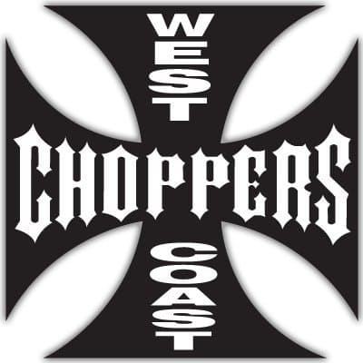 West Coast Choppers bumper sticker 4" x 4"