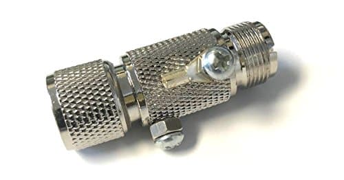 Lightning Arrestor, Lightning Surge Protector for Coax Cable & Ground Screw for Two Way, CB, Amateur Radio, Scanners