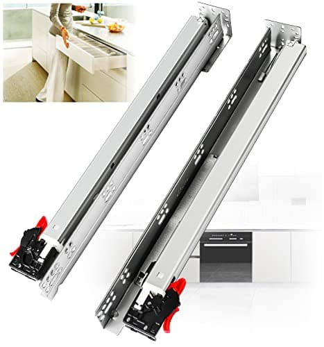 YENUO Undermount Soft Close Drawer Slides Bottom Mounted 9 12 15 18 21 24 Inch Ball Bearing Runners Rails for Cabinets with Face Frame and frameless,come with Rear Mounting Brackets 78 Lb Load 6 Pairs