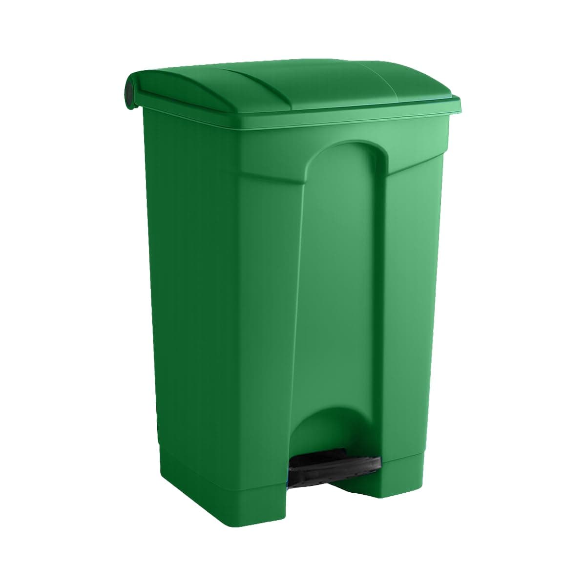 Plastic Garbage Bin with Foot Pedal, Hands-Free Garbage Can, Green, 23 Gallon Rectangular Step-On Commercial Trash Can for Restaurant/Office/Kitchen