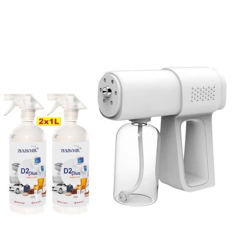 Touch Screen Spray Machine + 2X1L Multi-Purpose Disinfectant 99.999% Effective Non Alcoholic Sanitizer Formula Inactivation Viruses Sterilizer and Disinfectant Silver Ion