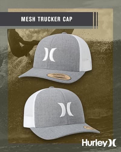 Hurley Men's Cap - Del Mar Snap Back Trucker Hat, Cool Grey Heather, One size