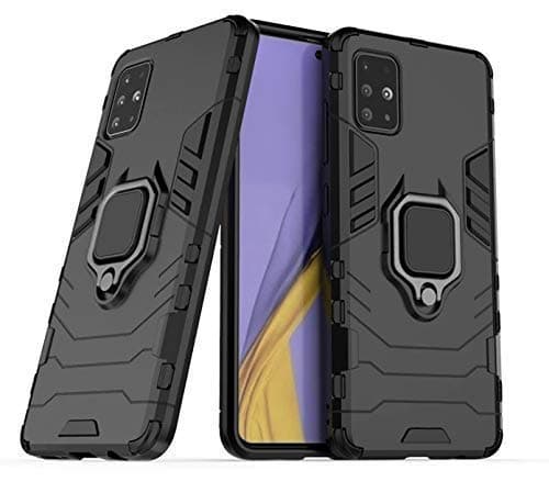 Aarnik Case for Samsung Galaxy A71 Ring Holder Iron Man Design 2 in 1 Hybrid Heavy Duty Armor Hard Back Case Cover Compatible with Samsung Galaxy A71 (D5 Black)