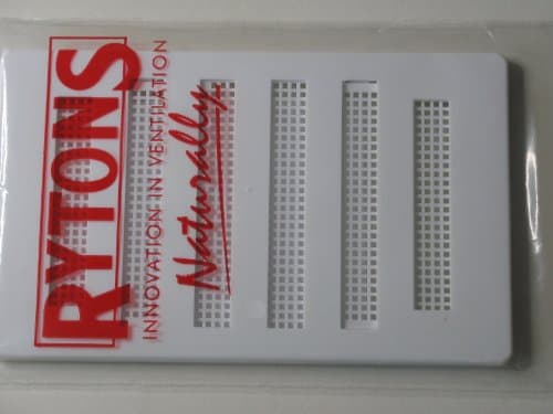 White Plastic Hit and Miss Vent Adjustable Cover 6 x 3 with flyscreen