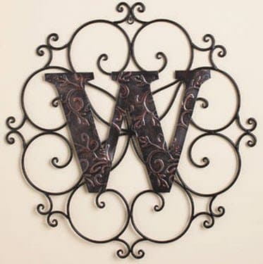 Personalized Letter "W" Metal Wall Art - Great Gift!
