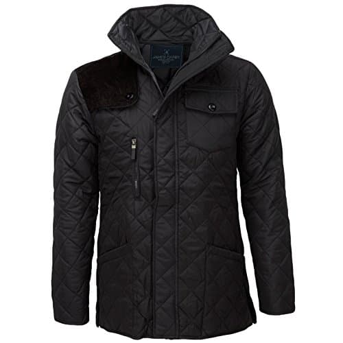 James Darby Mens Diamond Quilted Jacket - Black - XL