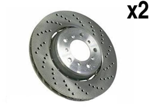 for BMW M-3 Brake Rotor Front L+R (x2) EURO X-drilled w/Floating Aluminum Hub