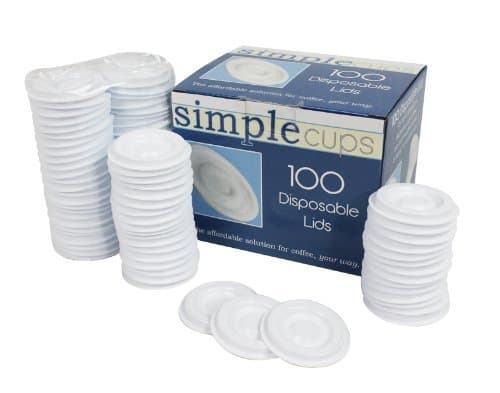 Disposable Lids Compatible with K-Cups- 100 Disposable Replacement Lids - Simple Cups - Compatible with Any Keurig K-cup Pack