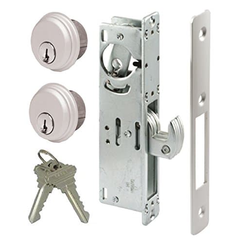 Storefront Door Mortise Lock Hook Deadbolt & Double Keyed Cylinder Combo, Adams Rite Cam, in Aluminum (31/32" BACKSET)