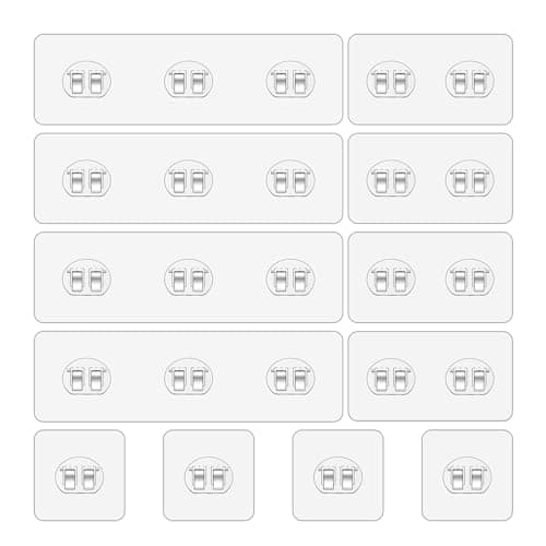 12 Pack Shower Caddy Adhesive Hooks Replacement, Shower Shelf Adhesive Replacement, Strong Adhesive Hooks for Shelves Rack Basket Holder, No Drilling