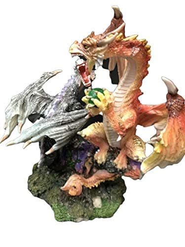Veronese Design 2 Fighting Dragons with Orb- Statue Figurine Studio Collections Rare Mythical