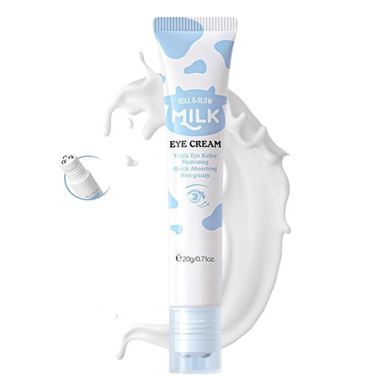 ARAKY Milk Under Eye Cream Roll-On, Triple Roll & Glow the Skin Around The Eyes, Eye Serum For Dullness, Dryness, Fine Lines, Repair Wrinkles Under The Eyes, Intense Hydrating Eye Treatment Serum Oil