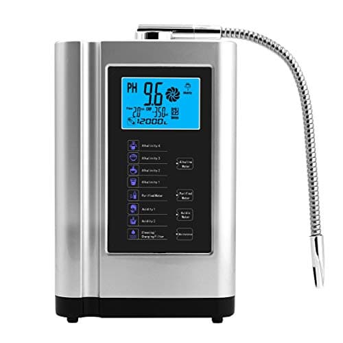 Water Ionizer, Purifier Machine PH 3.5-10.5, Up to -500mV ORP, 6000L Filter, 7 Settings, Auto-Clean, Intelligent Voice (Silver)