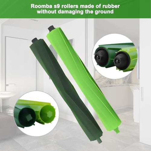 Replacement Parts for iRobot Roomba s9 (9150) s9+ s9 Plus (9550) s Series Vacuum Cleaner accessories Inclue 2 Set Roller Brushes & 4 Filters & 4 Side Brushes & 4 Vacuum Bags