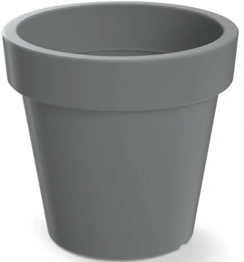 Rammento 47.5cm Extra Large Plastic Barrel Planter, Stone Grey | 52L Large Outdoor Patio Pot, Indoor House Plant Pot | 43.5cm Tall Pot for Shrubs & Small Trees | Aloe Vera Planter, Succulent Pot