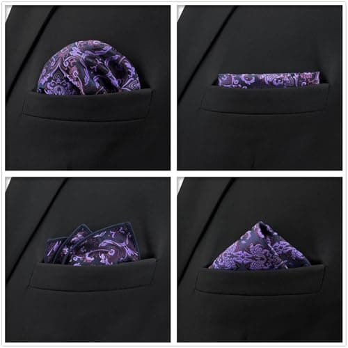 Shlax&Wing 5 Pieces Assorted Mens Pocket Square Set Handkerchiefs