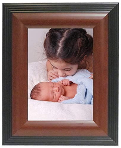 Old Town 5x7 Walnut Step Wood Frame, 4-pack - New Zealand Pine and Malaysian Durian for a Gallery Ready Presentation (wide molding)