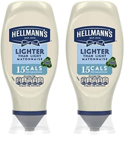 Lighter than Light 100% recycled plastic bottle Mayonnaise light mayo for sandwiches, wraps and salads 430 ml (Pack of 2)