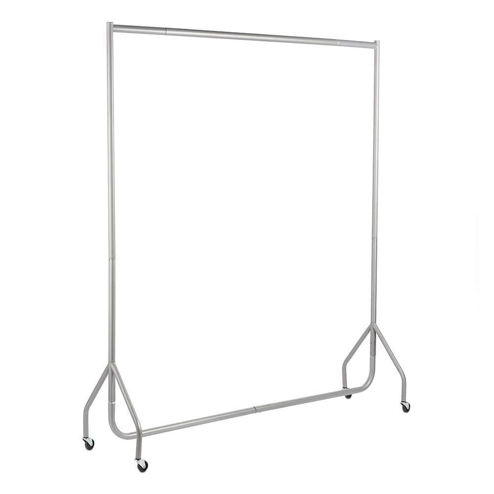 Heavy Duty Silver Grey Clothes Rail 6 ft Long x 5 ft High Garment Storage Rack 32mm Steel Tube