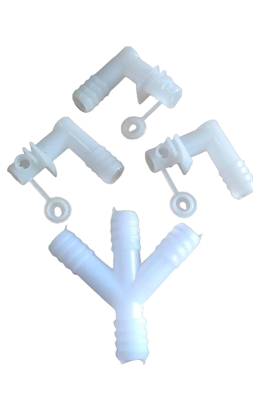 SEER Water Cooler Hose Pipe Connector Jointer Coupler Set - Paras Plastic Cooler Pipe Elbows - Durable Cooling System Components - Suitable for Residential, Commercial Use (White)