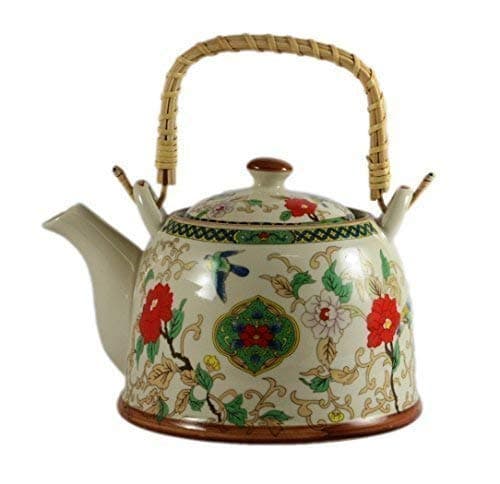 Floral Chinese Teapot (White)