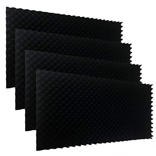 4PACK 48 "X 24 "X 2" Black Acoustic Panels Studio Soundproofing Foam Wedge Tiles,