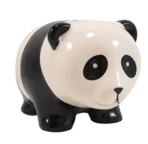 Cute! Ceramic Panda Bear Coin Saving Bank (5" x 3.4" x 3.4")