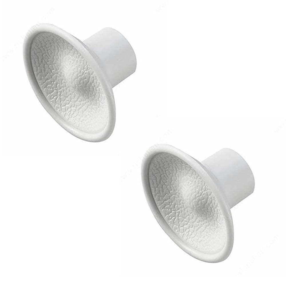 newlifeapp™ 9-1159 White Bi-Fold Closet Door Pull Knobs (Pack of 2) – Large 1-3/4" O.D. Base – Includes Extra-Long #6 x 1-7/8" Pan Head Phillips Screws & Washers – Heavy-Duty Replacement.