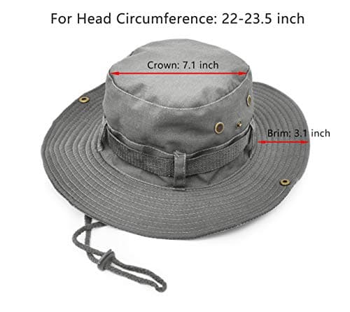 Outdoor Wide Brim Sun Protect Hat, Double Layer Classic US Combat Army Style Bush Jungle Sun Cap for Fishing Hunting Camping
