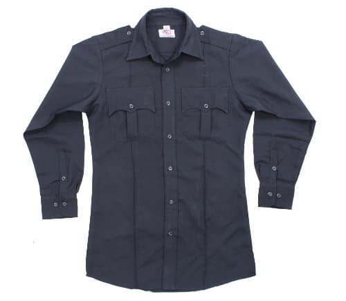 First Class 100% Polyester Long Sleeve Men's Uniform Shirt Black