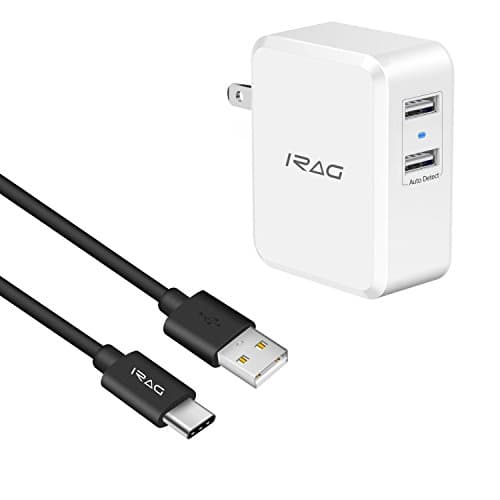 iRAG Charger for Google Pixel/Pixel XL/2/2 XL/3/3 XL-24W 4.8A Dual USB Home Wall Charge Adapter with Foldable Plug and 6 FT Type C to A Charging Cable Cord