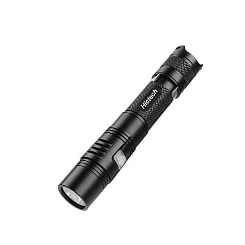 Hictech 1600 Lumens Brightest CREE XPL LED Flashlight, 6 Modes, IPX-8 Water Resistant Tactical Flashlight, Outdoor Mini Torch with Rechargeable 18650 Lithium Ion Battery and Charger