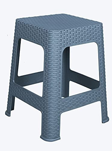 BRUSHFINCH Plastic Step Stool Plastic Stools for Home Bathroom Living Room Sitting Office Non Slip Stool with Modern Pattern for Adult Strong Bearing Anti-Slip Fashion Chair for Seat(Gray)