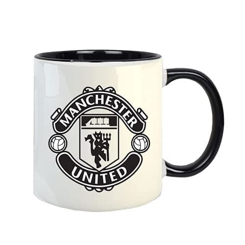 Gen7 Man United l Inside and Handle Black Printed Coffee Mug ! Ceramic Mug. 11oz Black (350 ml Pack of 1)
