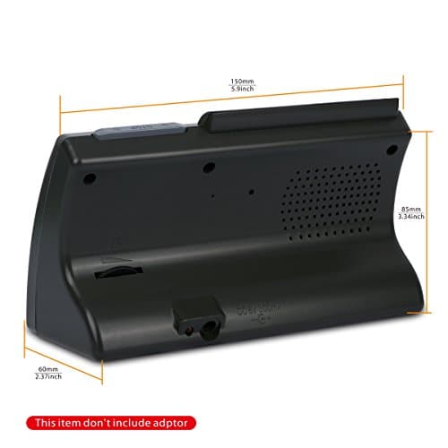 AL-HARAMEEN Mask, Islam, Prayer Time, Wall Clock, Bedside Clock/Decorative Clock/Mecca/Arabic/LCD Clock HA-3005 (Black)