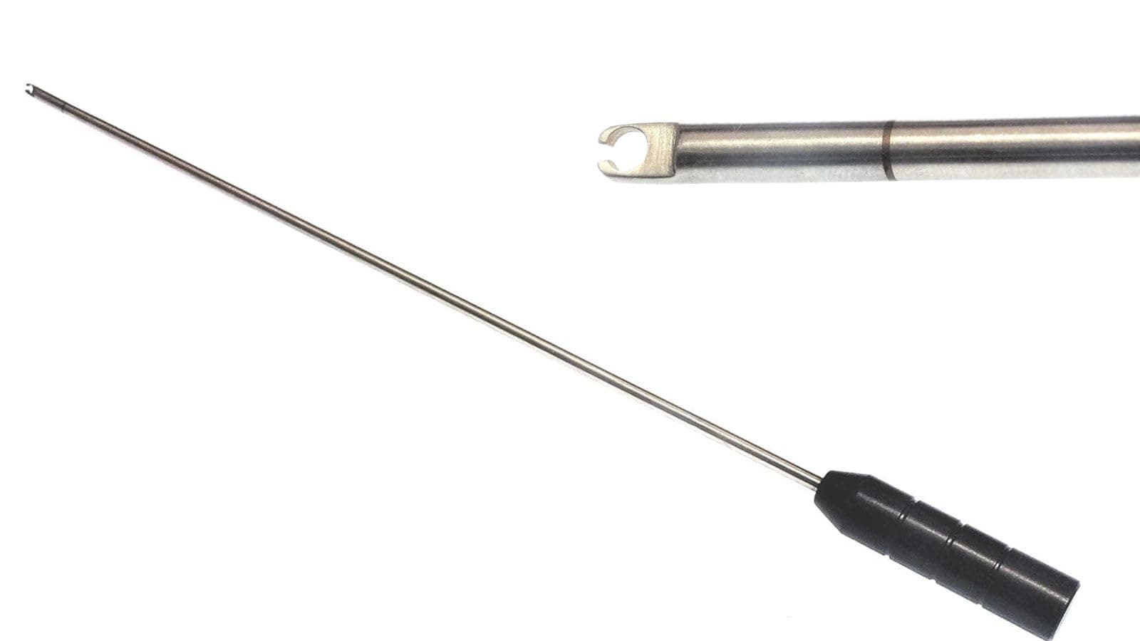 ADDLER Laparoscopic Hook Type Knot Pusher 5mm – Precision Surgical Instrument for Secure Knot Tying in Minimally Invasive Surgery