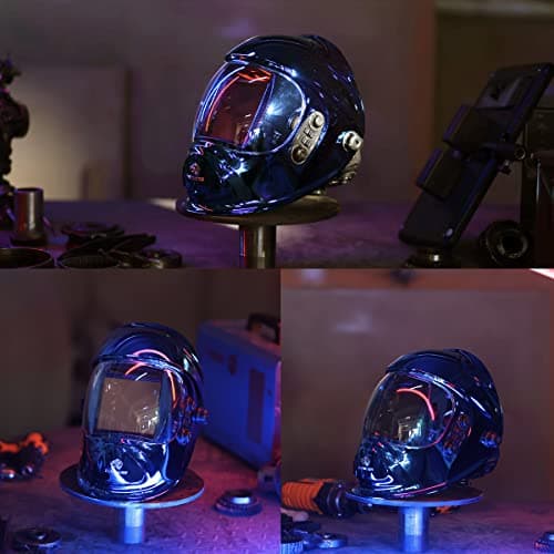 TEKWARE Large Viewing True Color Solar Powered Auto Darkening Welding Helmet, 4 Arc Sensor Wide Shade Range 4/5-9/9-13 Welder Mask for Mig Tig Arc Grinding Plasma(Eclipse)